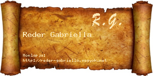 Reder Gabriella névjegykártya